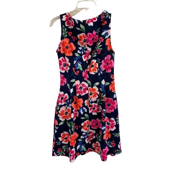Vince Camuto Women's Size 10 Neon Floral Sleeveless Fit & Flare Dress - Picture 2 of 3